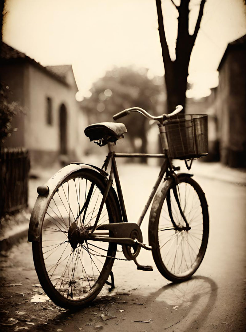 bicicletta foto bianco e nero ia 2